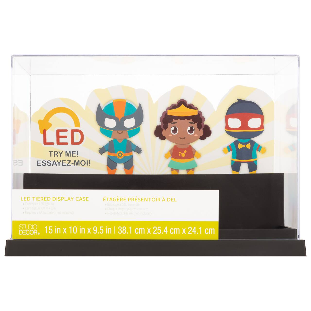 6 Pack: Two-Tiered LED Display Case by Studio D&#xE9;cor&#xAE;